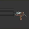 Creative Weapon 3D Gun Model With Wooden Grip And Toilet Paper Roll