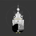 White Warship Featuring Hull Number 3163 Antennas Radar and Superstructure 3d model