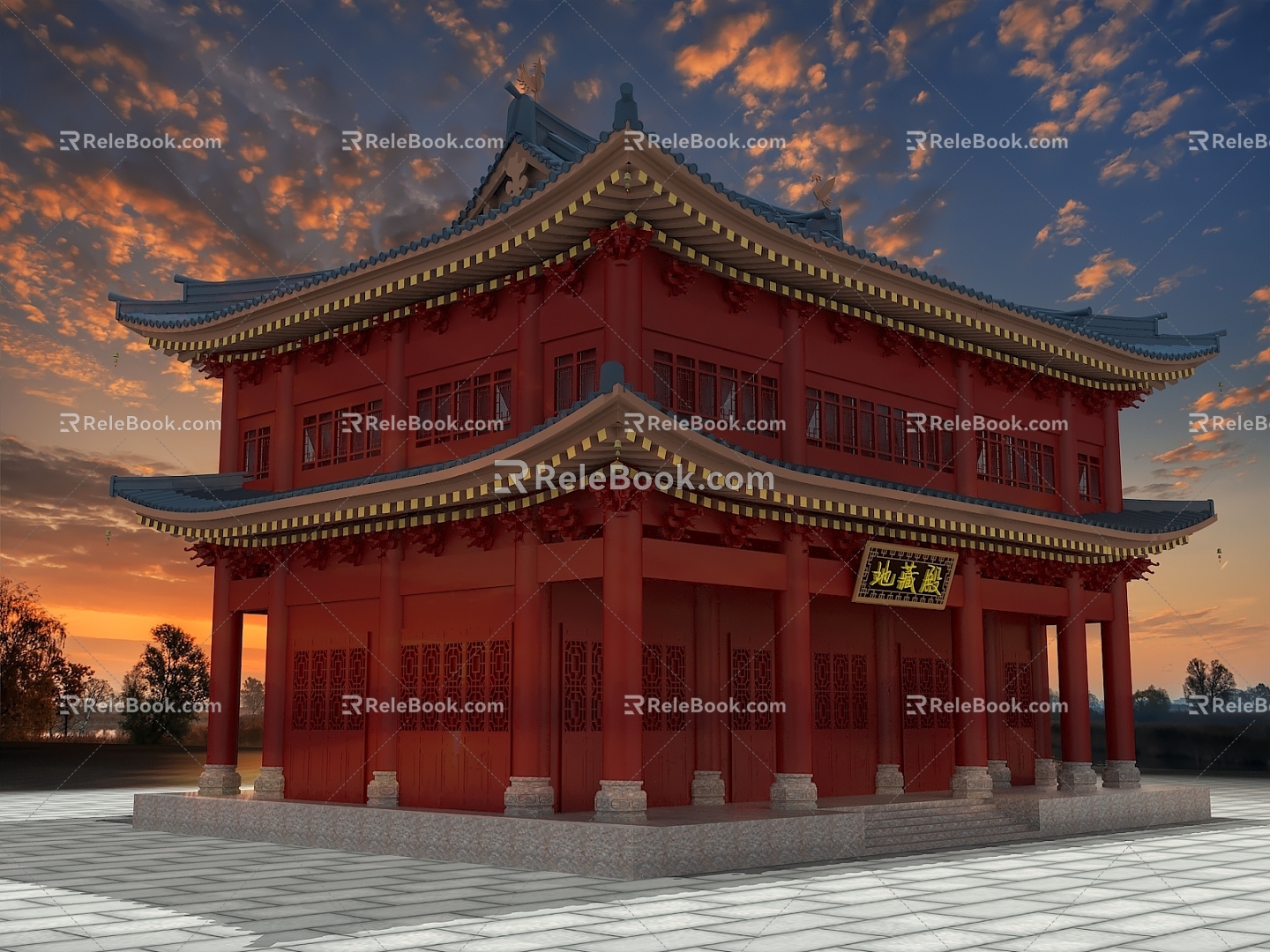 Chang'an Temple Tibetan Hall Chinese Ancient Temple 3d model