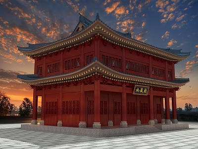 Chang'an Temple Tibetan Hall Chinese Ancient Temple 3d model