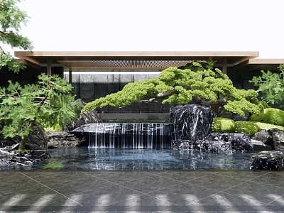 New Chinese-style rockery waterscape model