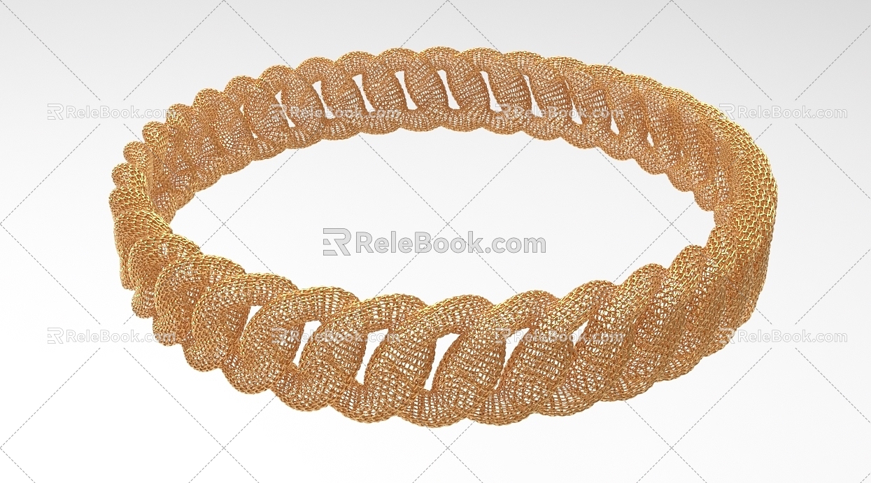 Metal woven shape bracelet jewelry 1061 3d model