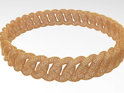 Elegant Gold Braided Decorative Jewelry Set For Home Ornament 3d model