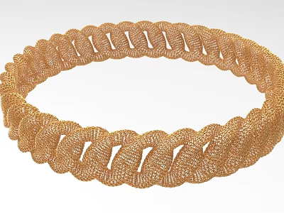 Elegant Gold Braided Decorative Jewelry Set For Home Ornament 3d model