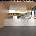 Bright Modern Supermarket Interior With Checkout Counter Display Cases And Glass Windows