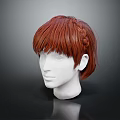 Human Mannequin Head With Short Red Hair And Braided Details