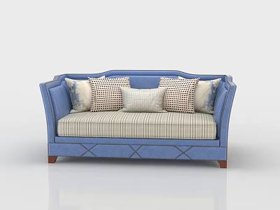 American Double Sofa Multiplayer Sofa 3d model