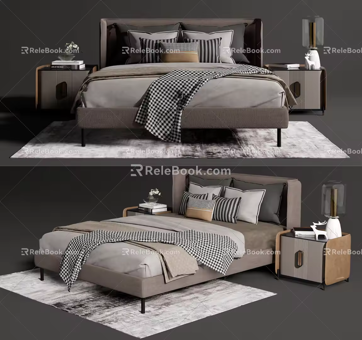Poliform double bed 3d model