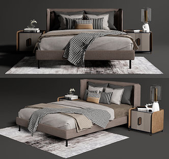 Poliform double bed 3d model