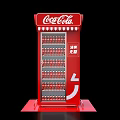 Red Coca-Cola Beverage Cooler With Multiple Shelves Displaying Bottled Drinks 3d model
