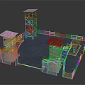 Tower defense sentry tower air defense watchtower observatory tower loft 3d model