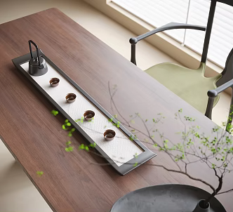 Modern tea set ornaments 3d model