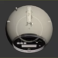 White Spherical Portable Speaker With Display Screen And Control Buttons