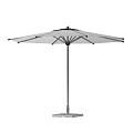 Outdoor Sunshade Umbrella With Wooden Frame Beige Fabric And Stable Base