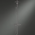 Sleek Modern Chrome Shower System with Handheld Sprayer and Adjustable Slide Bar 3d model