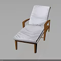 Wooden Frame Lounge Chair With White Cushion And Simple Design