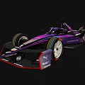Sleek Purple Black Race Car Design With TAG Heuer PUMA Sponsorship And Aerodynamic Body 3d model