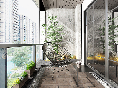 Modern Balcony 3d model