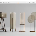 Floor Lamp Floor Lamp Combination Rattan Floor Lamp 3d model