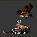 Various Detailed Animal Figurines With Flying Eagles Horses Deer Bears And Smaller Models