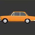Vintage Orange Classic Car With Shiny Finish On Dark Reflective Surface