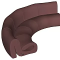 Modern Multiplayer Sofa Curved Sofa 3d model