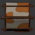 Camping Tent Design With Orange And White Fabric And Wooden Support Poles