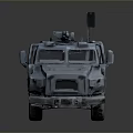 Tactical Military Armored Vehicle With Roof Mounted Equipment And Armor Plating