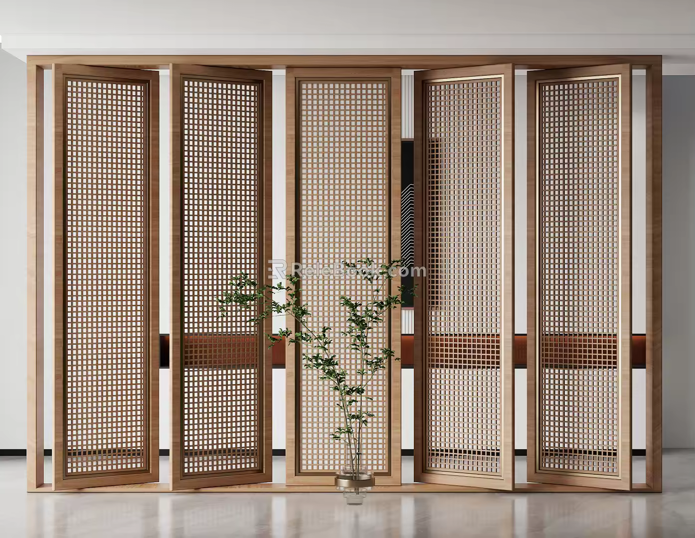 New Chinese-style screen partition screen 3d model