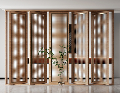 New Chinese-style screen partition screen 3d model