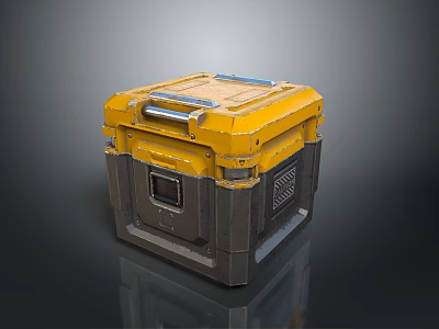 Yellow Multipurpose Storage Box With Sturdy Handle For Household Organization 3d model