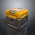 Yellow Multipurpose Storage Box With Sturdy Handle For Household Organization 3d model