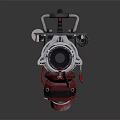 Tactical Flamethrower Weapon With Metal Frame Transparent Fuel Tube And Red Black Components