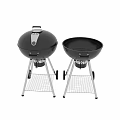 Black Outdoor Grills with Metal Stands Wire Racks and Wheels