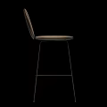 Modern Bar Stool With Metal Frame Comfortable Upholstered Seat And Backrest