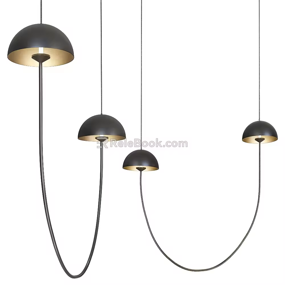 Modern minimalist chandelier combination 3d model