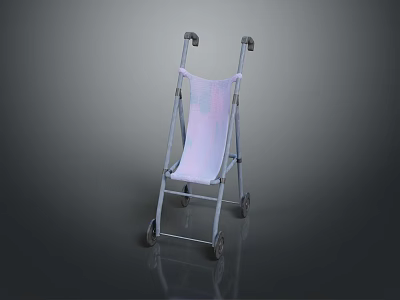 Lightweight Foldable Walker With Wheels Adjustable Handles And Soft Seat For Seniors 3d model