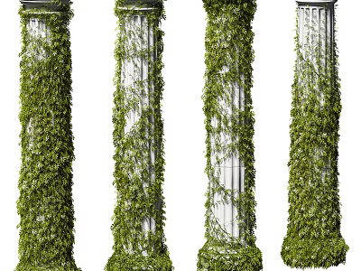 Pillars Climbing Vines 3d model