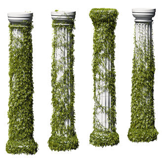 Pillars Climbing Vines 3d model