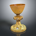 Golden Decorative Household Cup With Ornate Base And Intricate Gemstone Design