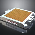 Electronic Circuit Heat Sink With Metallic Frame Striped Surface And Mounting Holes