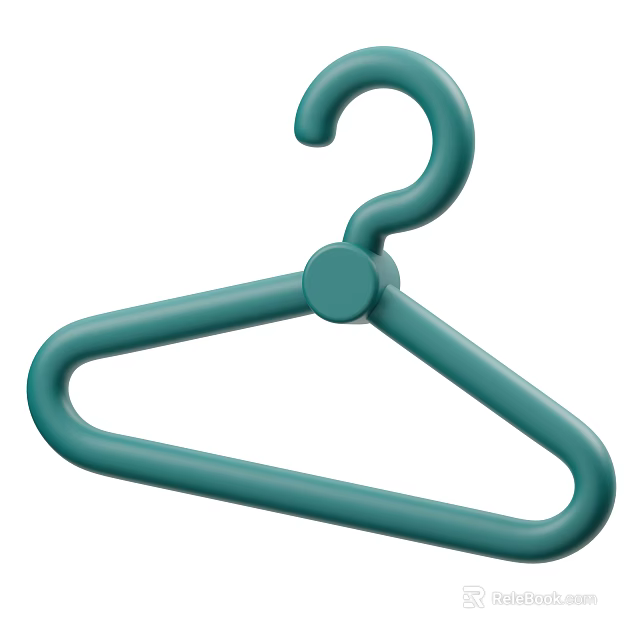 Teal Plastic Hanger for Daily Clothes Organization Durable and Space Saving Design 3d model 