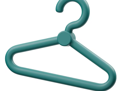 Teal Plastic Hanger for Daily Clothes Organization Durable and Space Saving Design 3d model