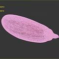 Fresh Purple Striped Eggplant with Green Stem on Dark Reflective Surface