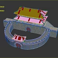 Ancient Chinese City Gate Architecture With Circular Wall Red Gates And Traditional Tiled Roof