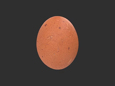 Fresh Brown Egg With Speckled Shell Isolated on Dark Background 3d model