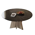 Modern round dining table 3d model