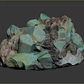 Natural Blue Green Crystalline Mineral Specimen With Raw Stone And Colorful Hues Structure