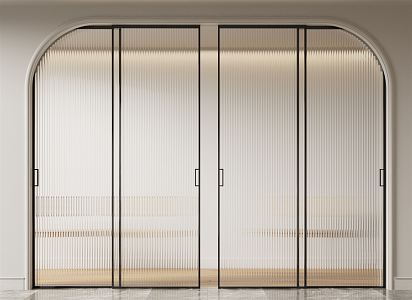 Modern sliding door Changhong glass sliding door 3d model