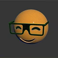 Yellow Smiley Emoji Wearing Black Glasses With Smiling Face On Gray Background